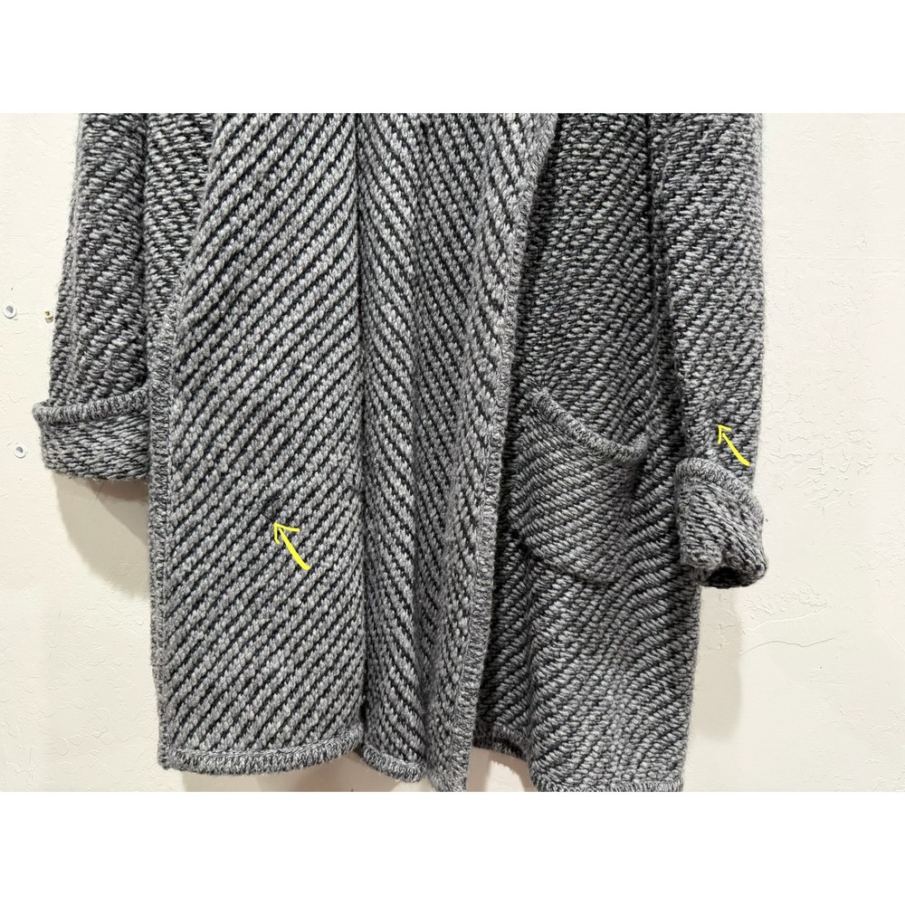 Eileen Fisher Organic Wool Alpaca Shawl Cardigan Gray XL Longline Sweater - Picture 9 of 10